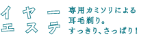 イヤーエステ 専用カミソリによる耳毛剃り。すっきり、さっぱり！